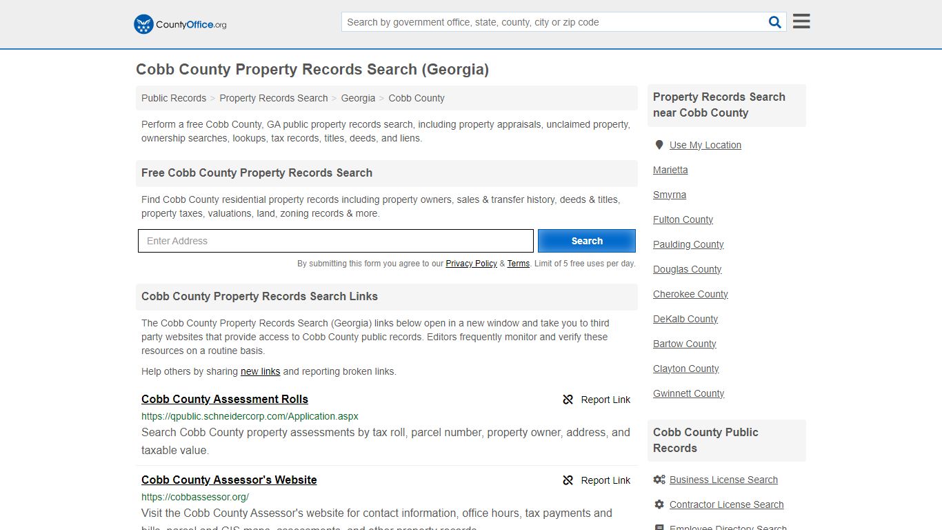 Cobb County Property Records Search (Georgia) - County Office