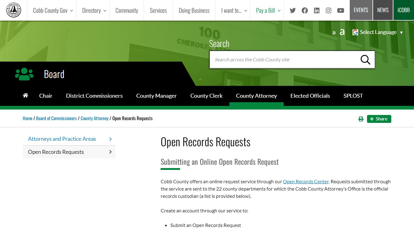 Open Records Requests | Cobb County Georgia