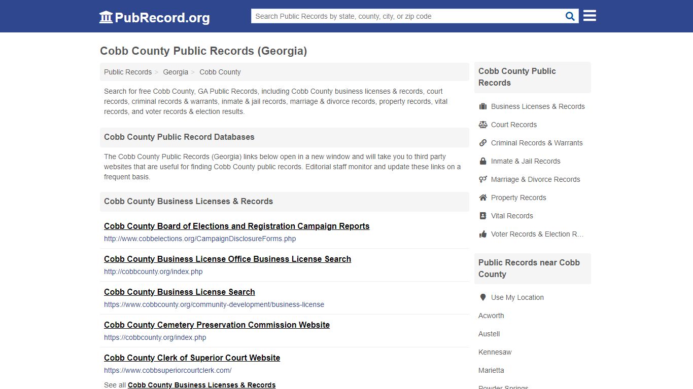 Free Cobb County Public Records (Georgia Public Records)